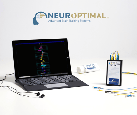 neuroptimal tablet home neurofeedback system with logo