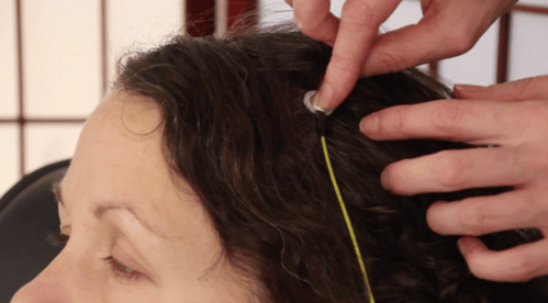 EEG sensors on the scalp